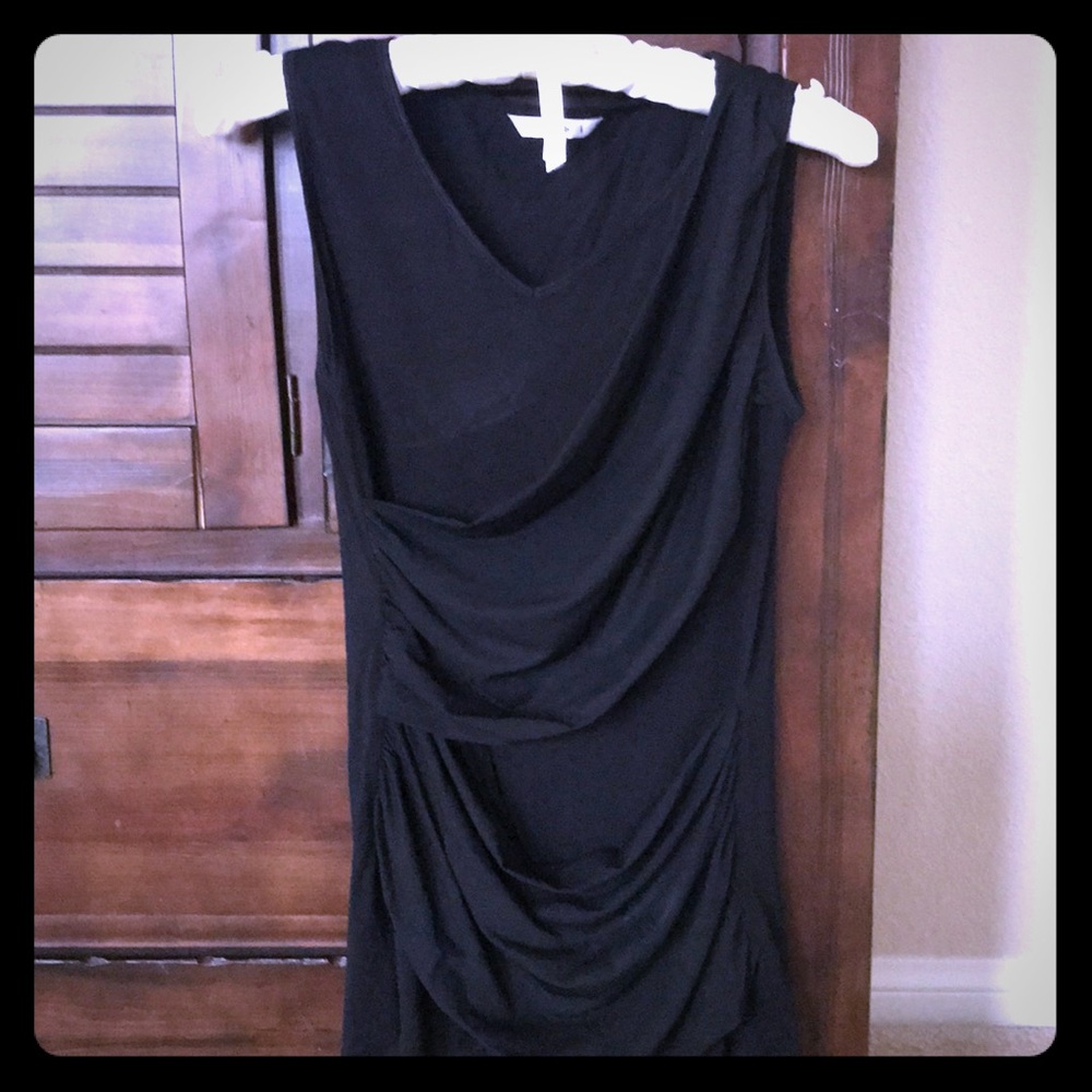Cabi 261 Black Double Drape Sleeveless Tee